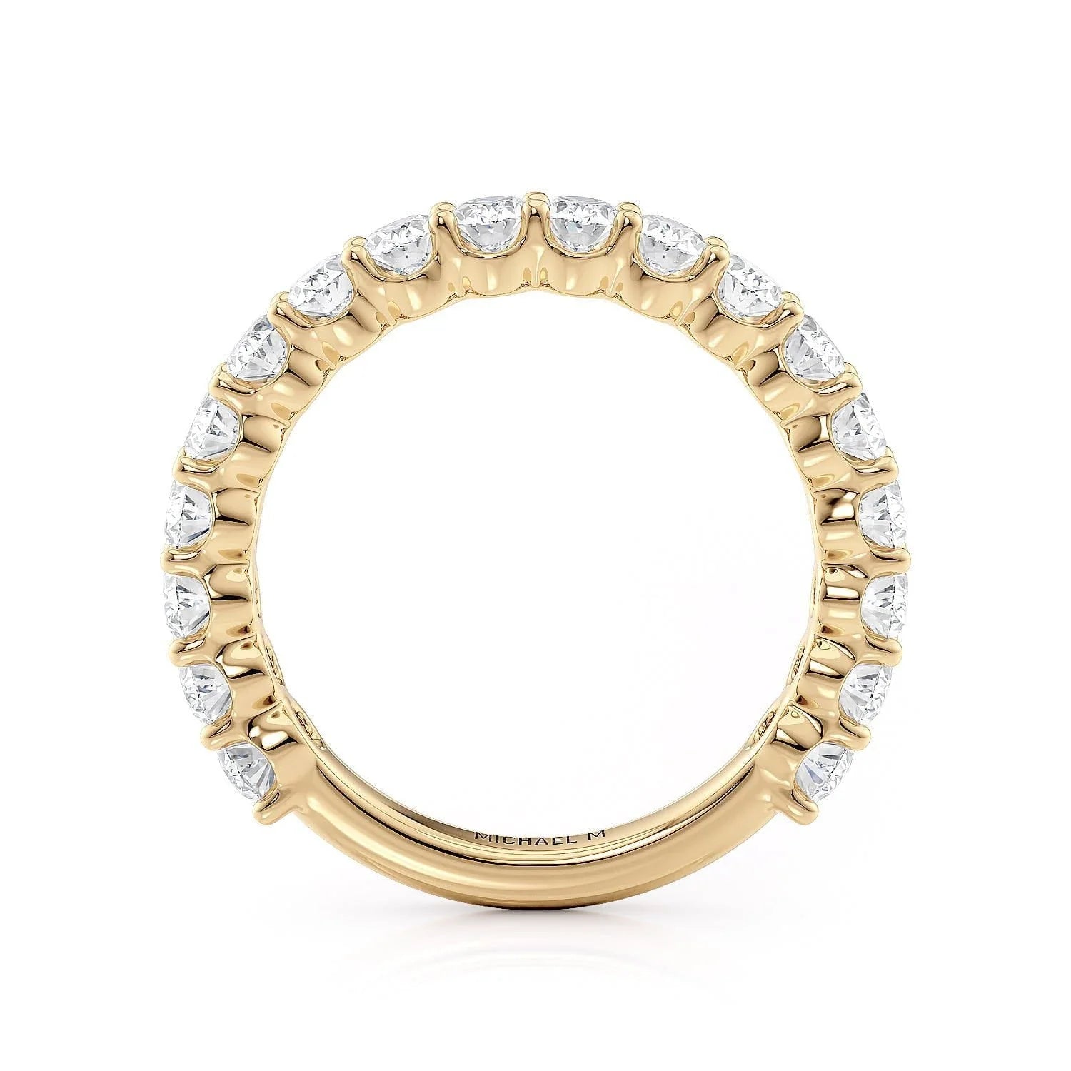 Oval Diamond Wedding Ring 18K Yellow Gold - R795SB