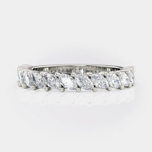 Marquise Diamond Wedding Ring 18k White Gold - R827B