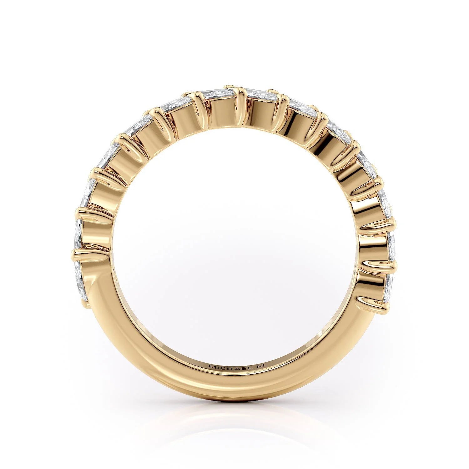 Marquise Diamond Wedding Ring 18k Yellow Gold - R827B