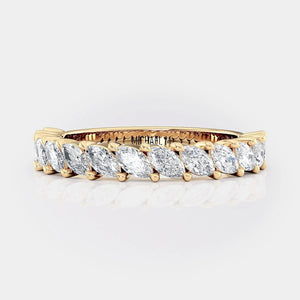 Marquise Diamond Wedding Ring 18k Yellow Gold - R827B
