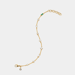 Fancy Cut Staggered Diamond Tennis Bracelet