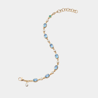 Aquamarine Tennis Bracelet in 18K Gold