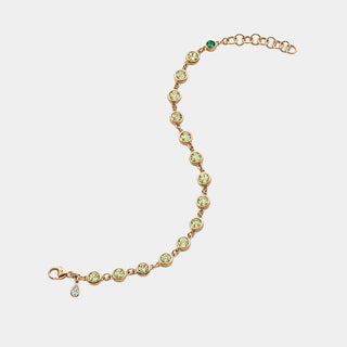 Peridot Tennis Bracelet in 18K Gold