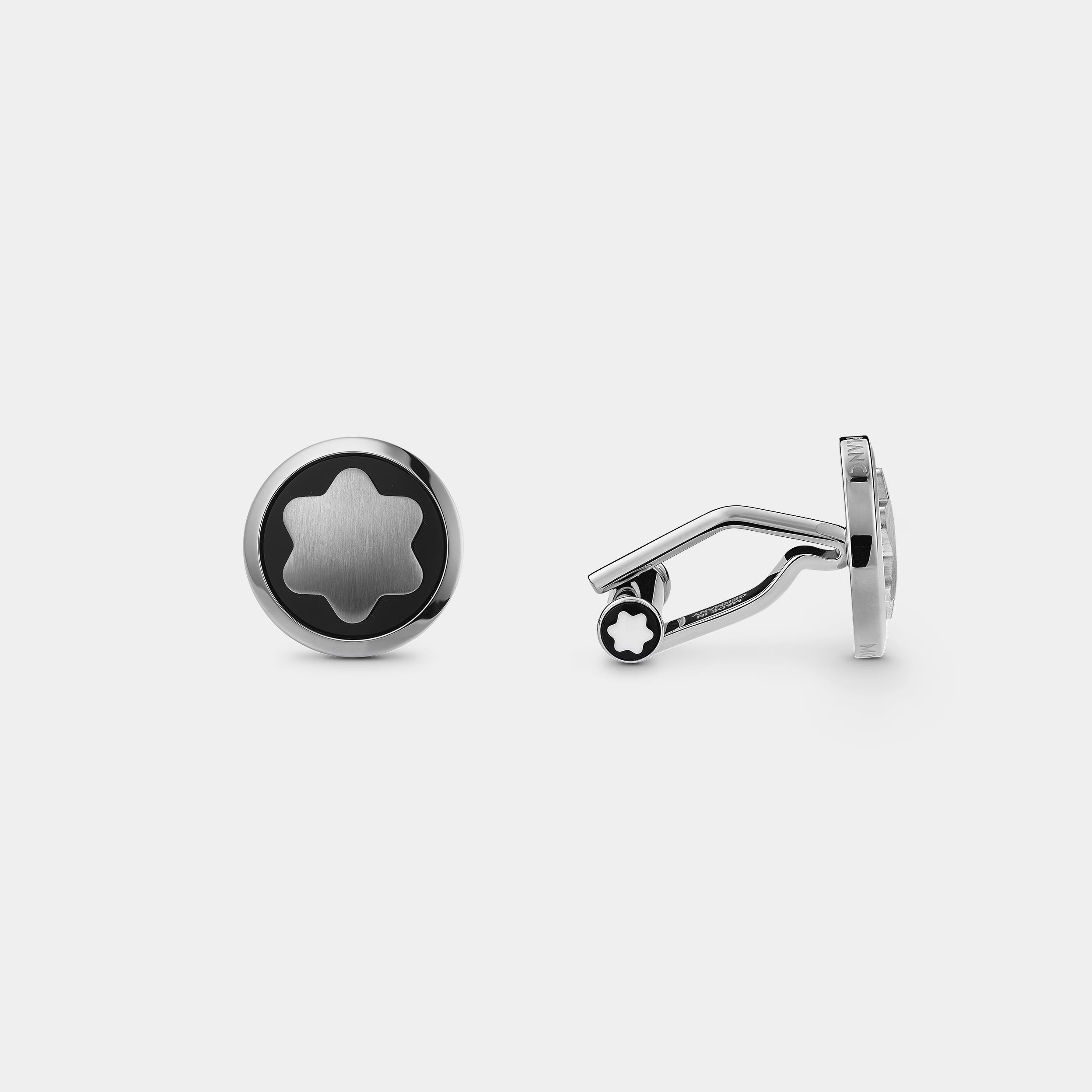 Montblanc Star Cufflinks - Stainless Steel & Onyx