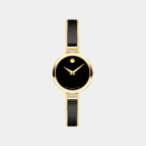 Moda 24 mm - Black Dial on Ceramic and Gold PVD Bangle