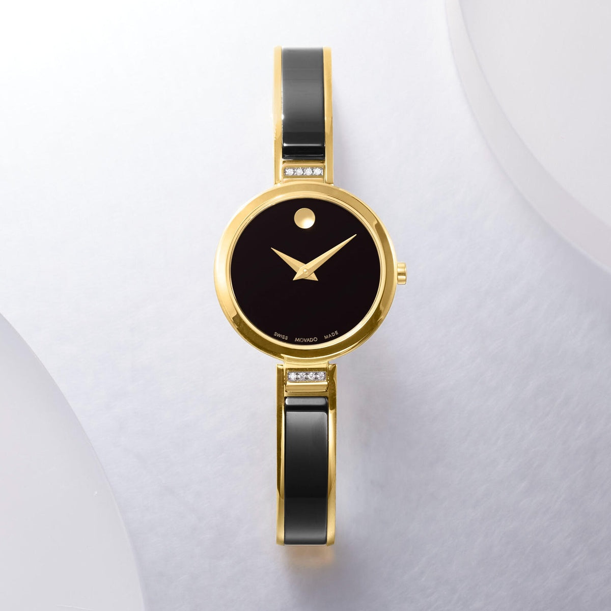 Moda 24 mm - Black Dial on Ceramic and Gold PVD Bangle