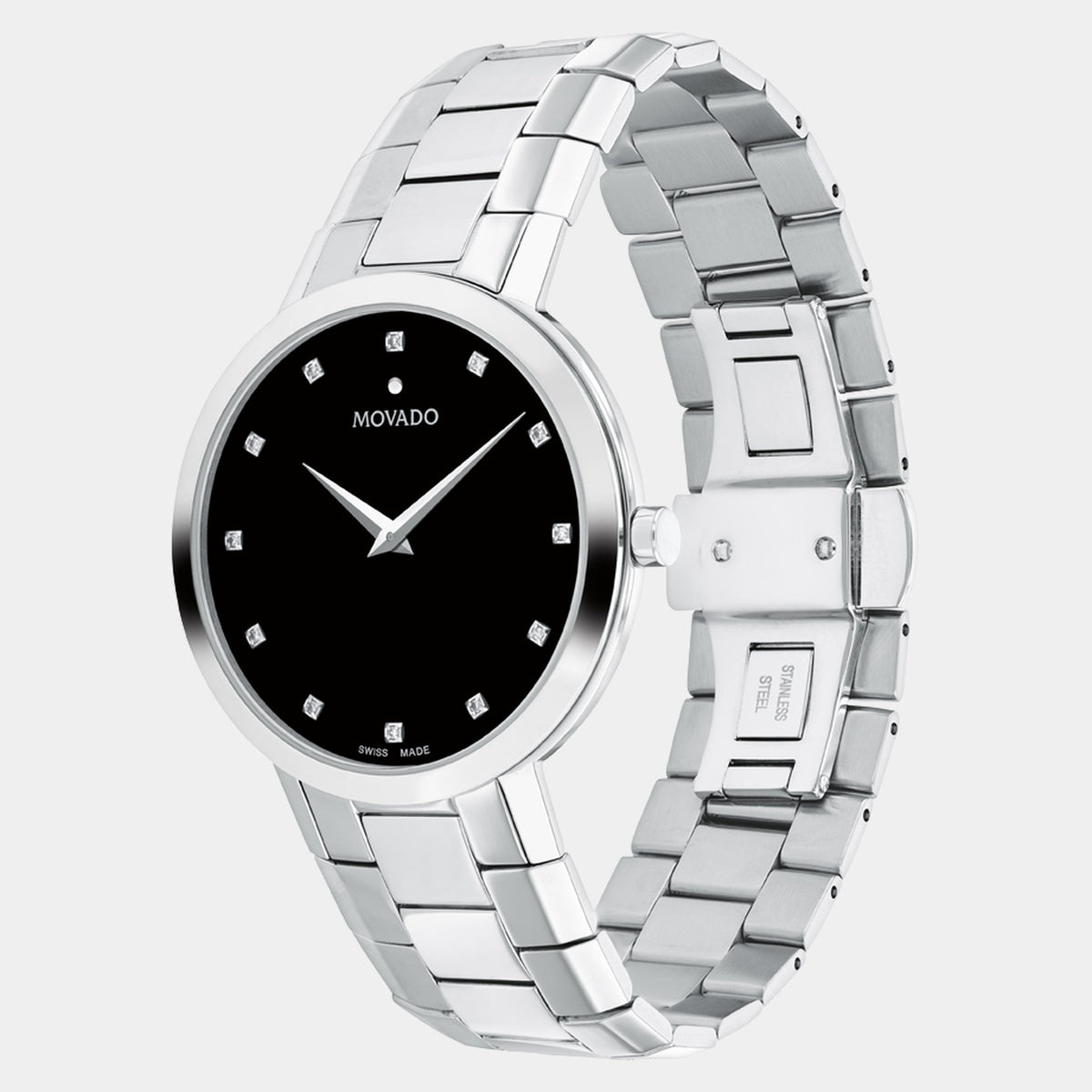Faceto 39 mm - Black Dial on Stainless Steel Bracelet