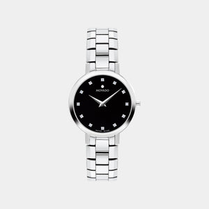 Faceto 28 mm - Black Dial on Stainless Steel Bracelet