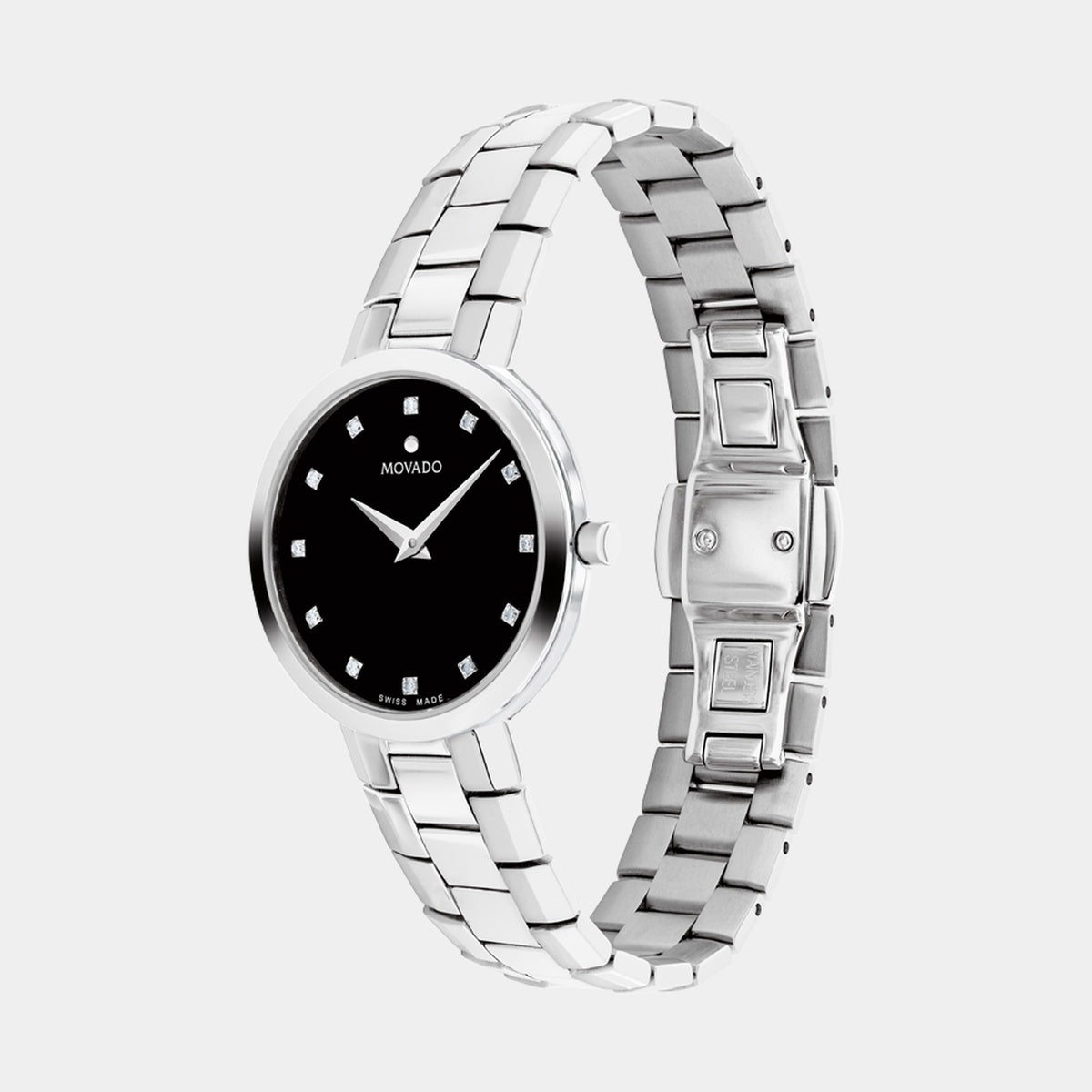 Faceto 28 mm - Black Dial on Stainless Steel Bracelet