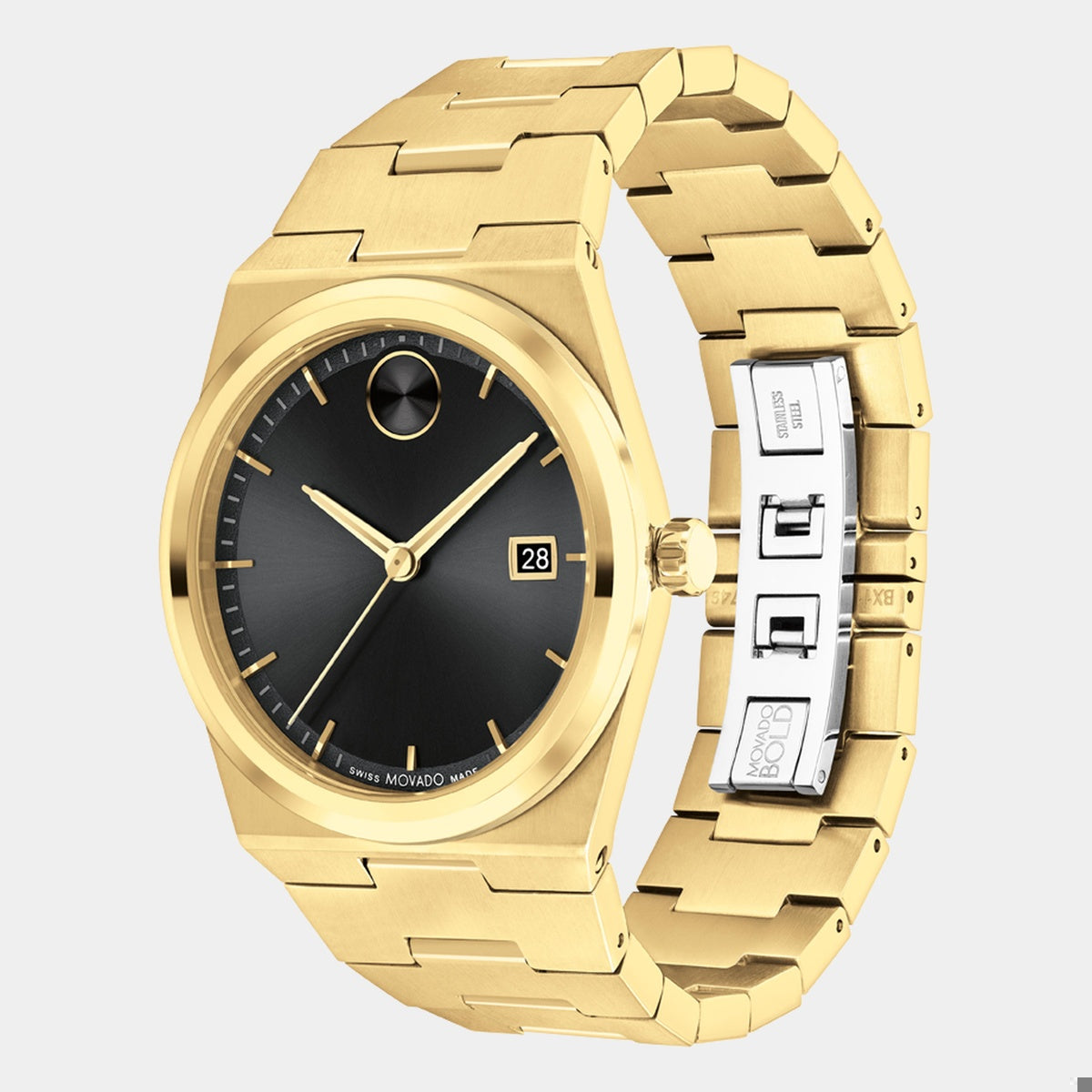 Movado | BOLD Quest 40 mm Gold - Black Dial on Bracelet