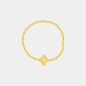Petite Venetian Princess Small Flower Stretch Bracelet in Yellow Gold