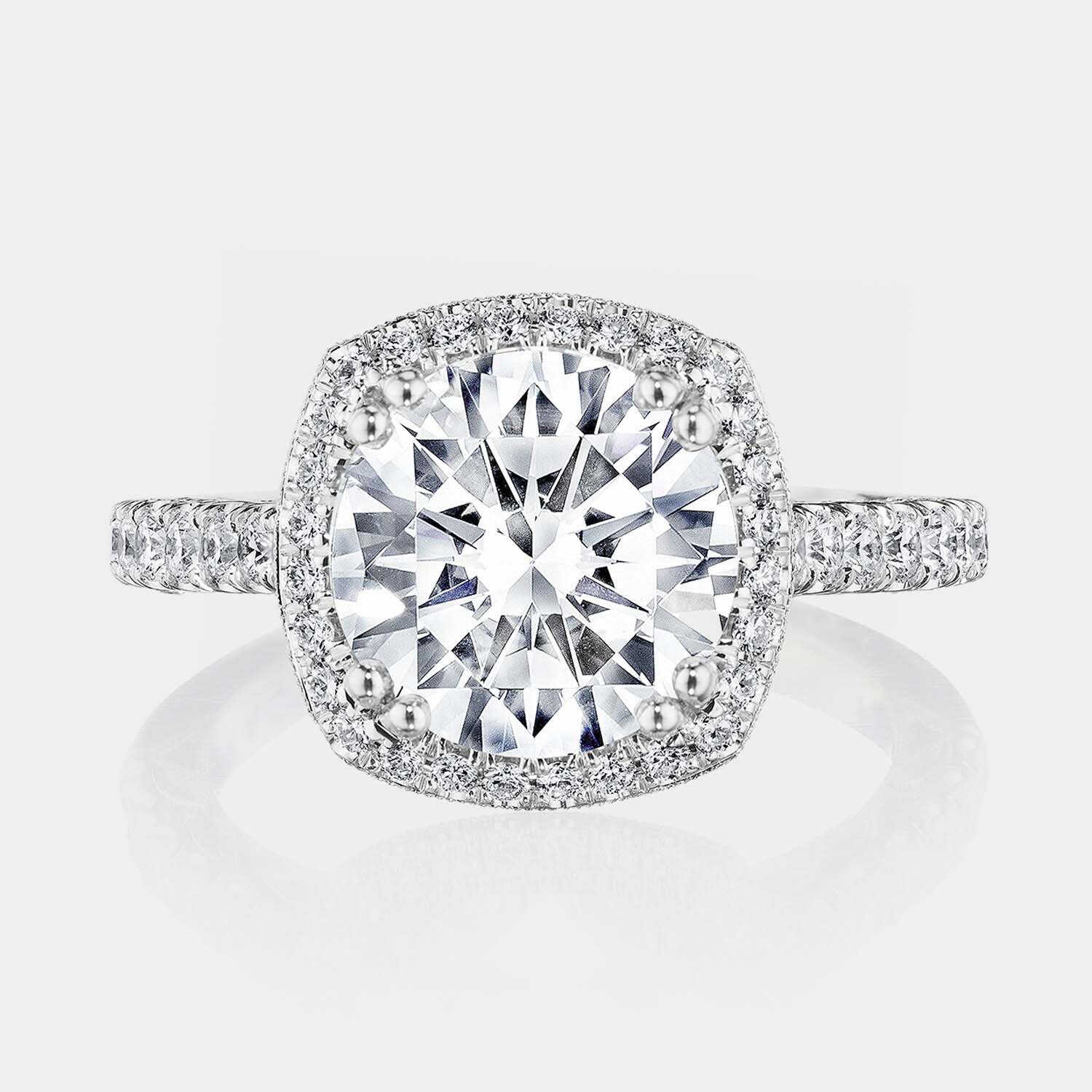 Cushion Halo Platinum Engagement Ring - 269122