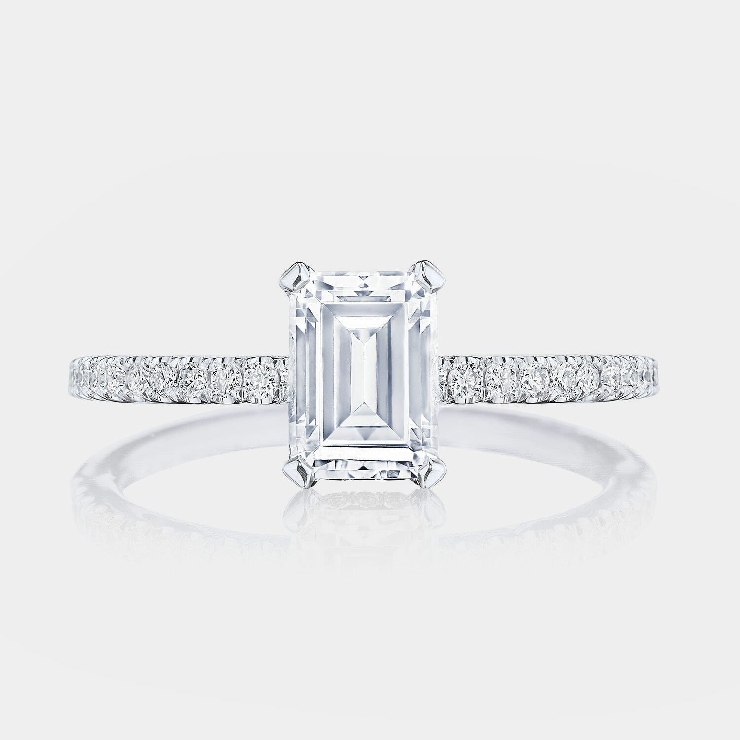 Emerald Pavé Platinum Engagement Ring - 267015