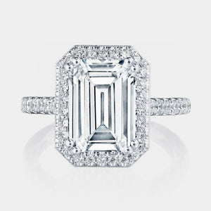 Emerald Halo Platinum Engagement Ring - 269122