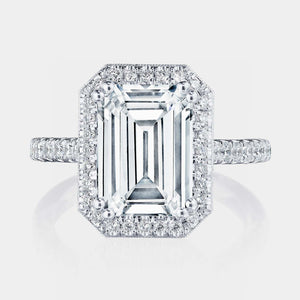 Emerald Halo 18K White Gold Engagement Ring - 269122