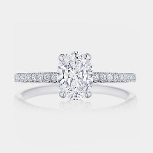 Oval Pavé Platinum Engagement Ring - 267015