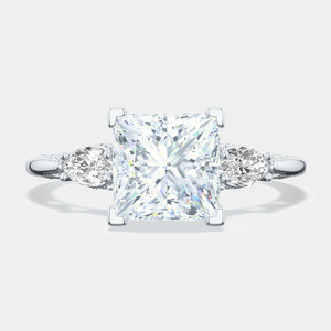 Princess 3-Stone Platinum Engagement Ring - 2685