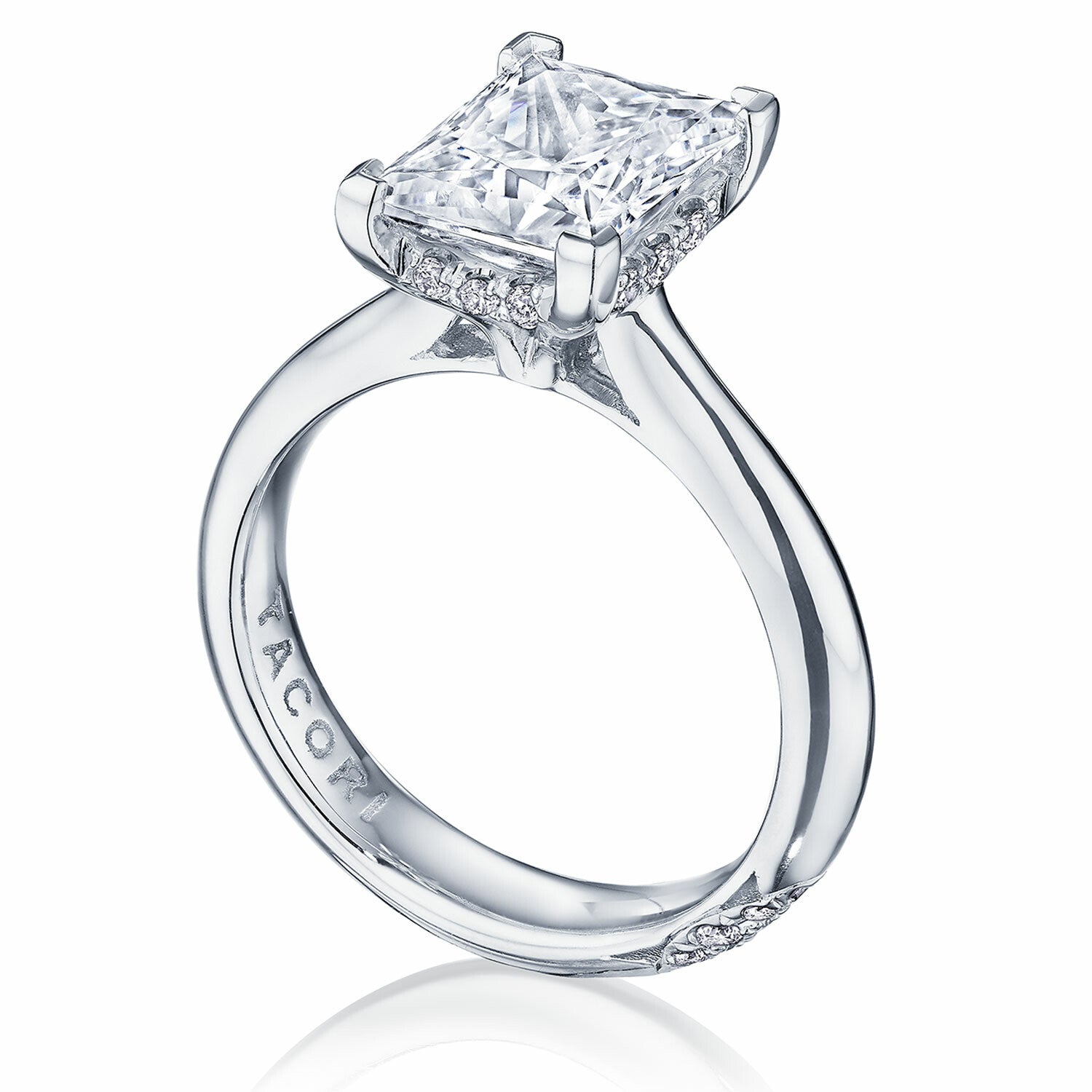 Princess Solitaire Platinum Engagement Ring - HT2671
