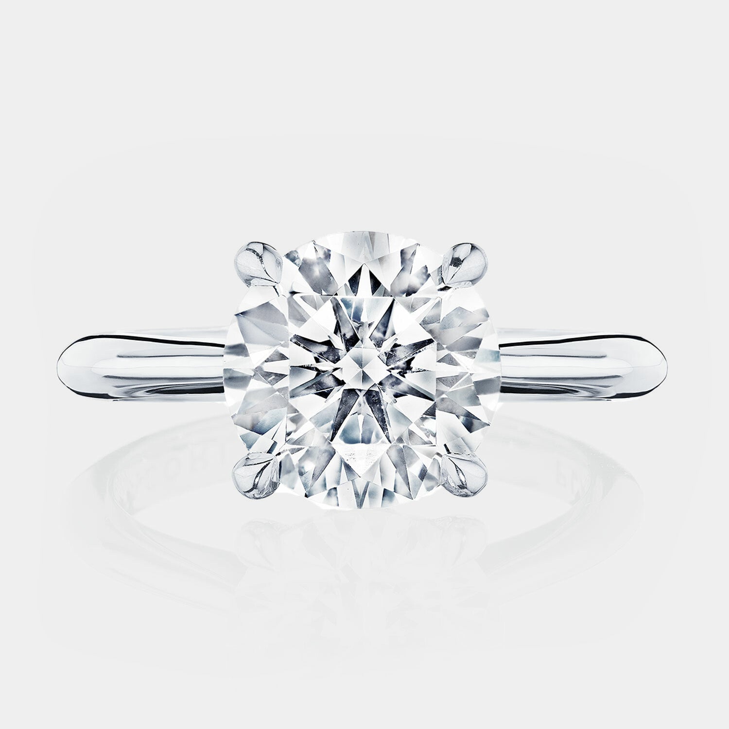 Round Solitaire Platinum Engagement Ring - HT2671