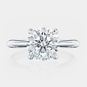 Round Solitaire Platinum Engagement Ring - HT2671