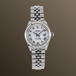 Rolex Lady-Datejust 28mm White Roman Dial - 279174