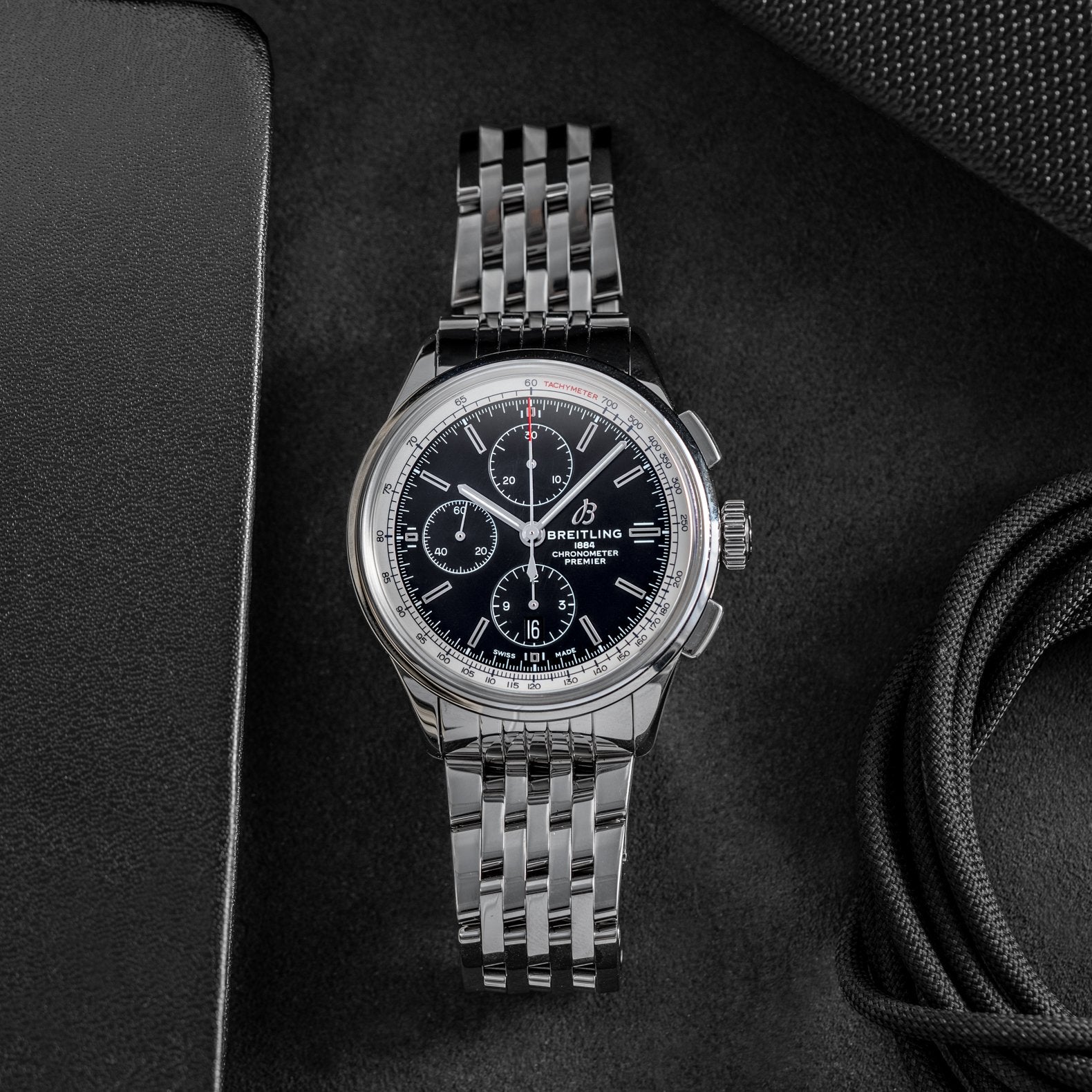 Pre-owned Breitling Premier Chronograph 42mm Black Dial - A13315351B1A1