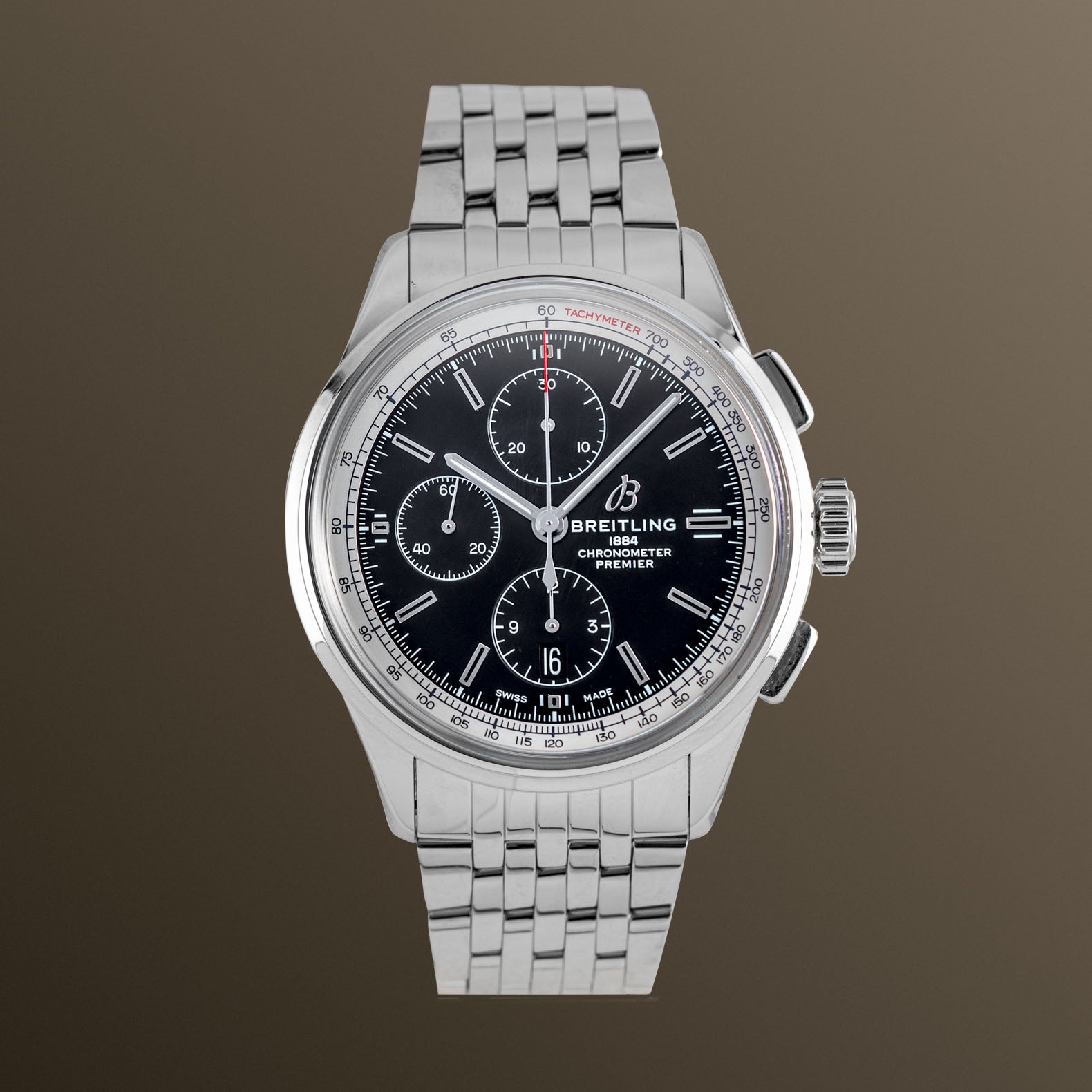 Pre-owned Breitling Premier Chronograph 42mm Black Dial - A13315351B1A1