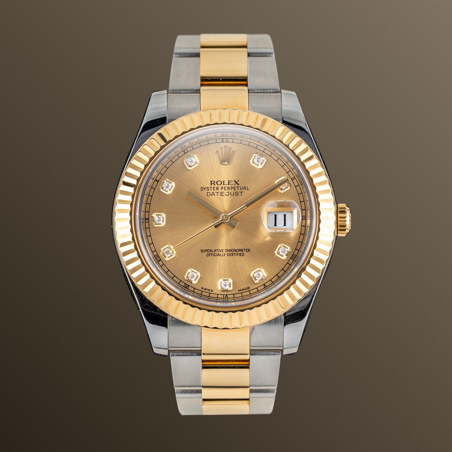 Rolex Datejust 41mm Champagne Diamond Dial - 116333G