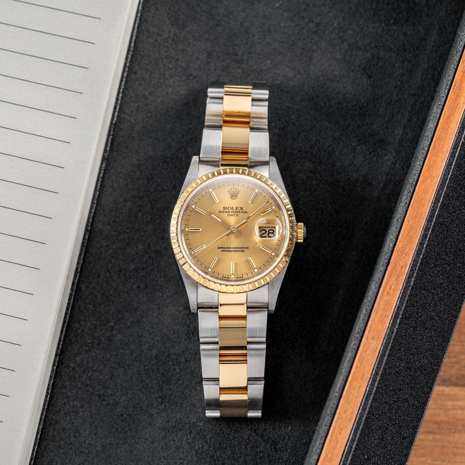 Rolex Oyster Perpetual Date 34mm Champagne Dial - 15223