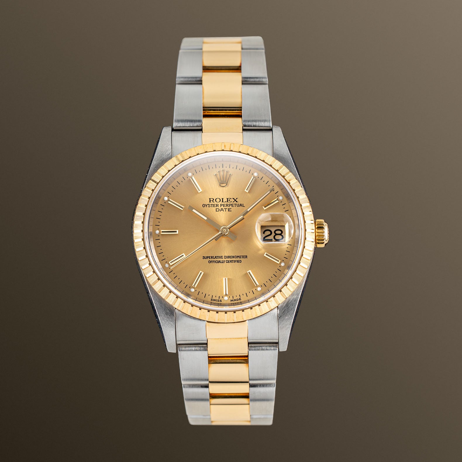 Rolex Oyster Perpetual Date 34mm Champagne Dial - 15223