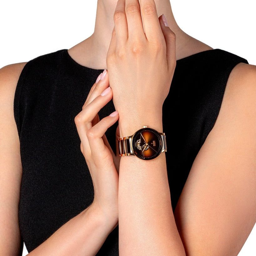 Centrix Open Heart 39.5mm - Brown Dial on Bracelet