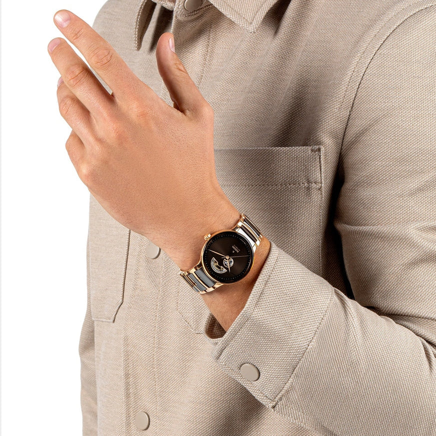 Centrix Open Heart 39.5mm - Brown Dial on Bracelet