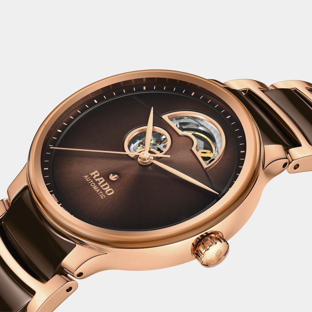 Centrix Open Heart 39.5mm - Brown Dial on Bracelet