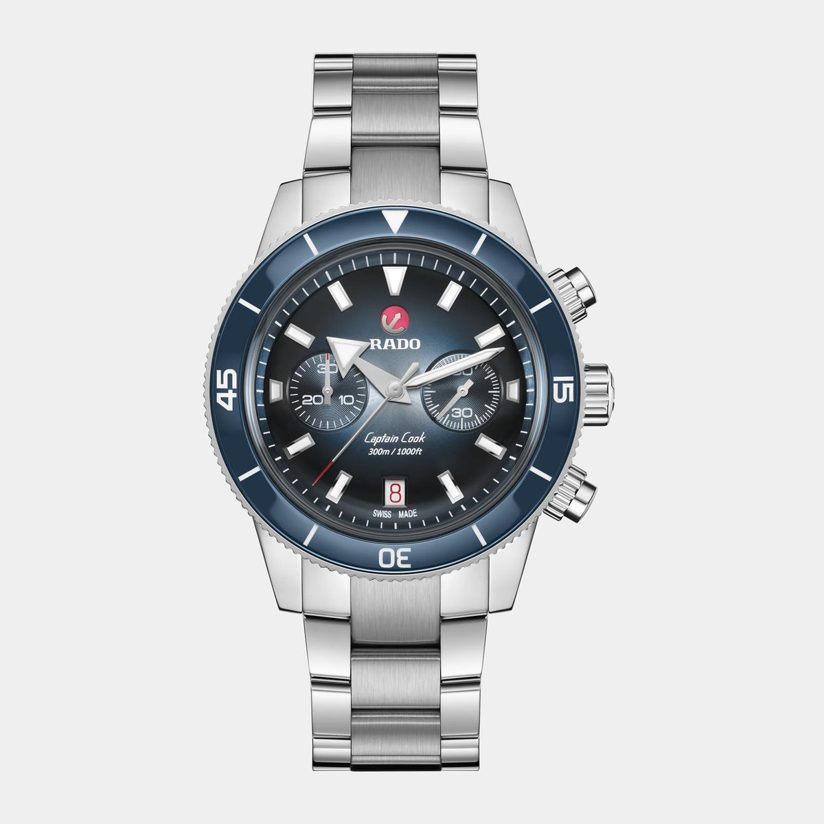 Captain Cook Chronograph 43 mm - Blue Gradient Dial on Bracelet