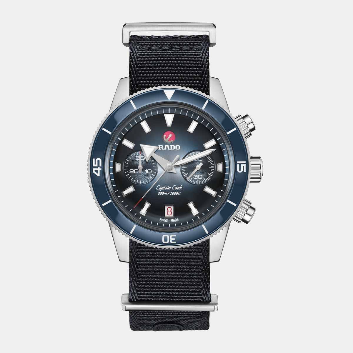 Captain Cook Chronograph 43 mm - Blue Gradient Dial on Bracelet