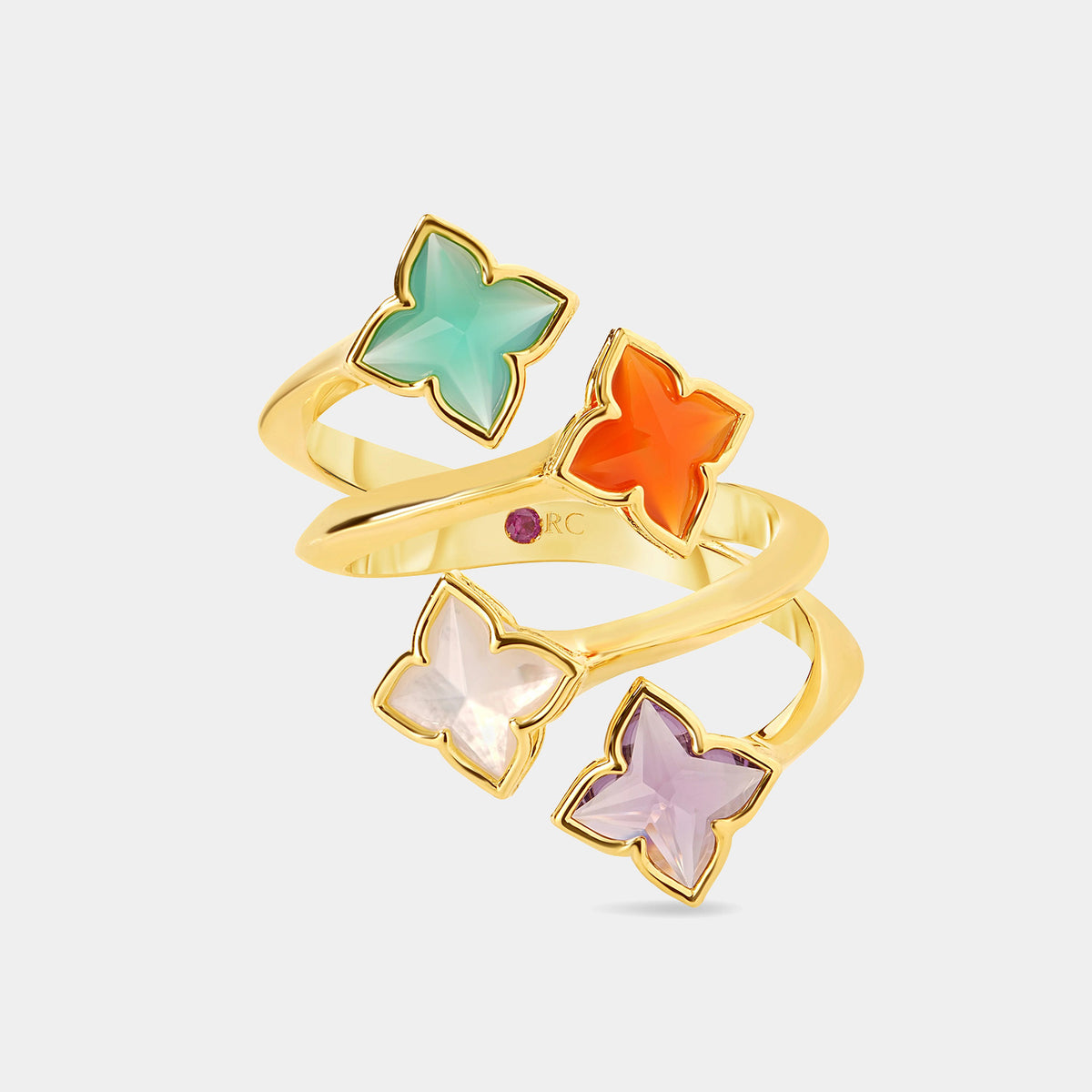 Venetian Princess Carnival Four Row Flower Ring
