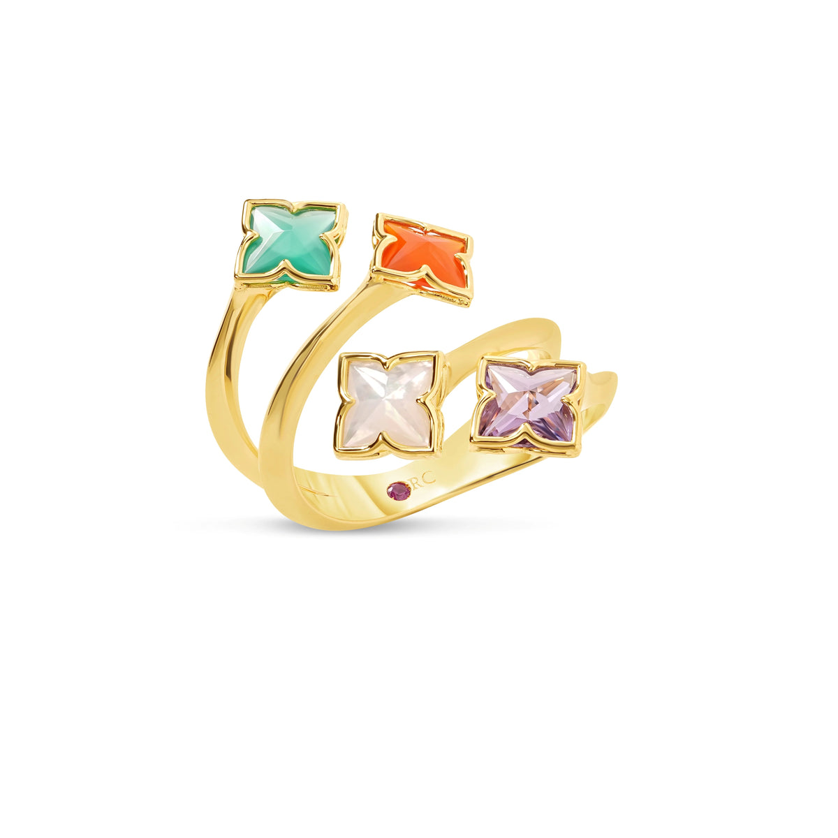 Venetian Princess Carnival Four Row Flower Ring