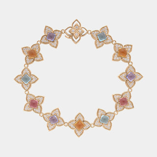Venetian Princess Carnival Pavé Diamond & Mixed Gemstone Flower Bracelet