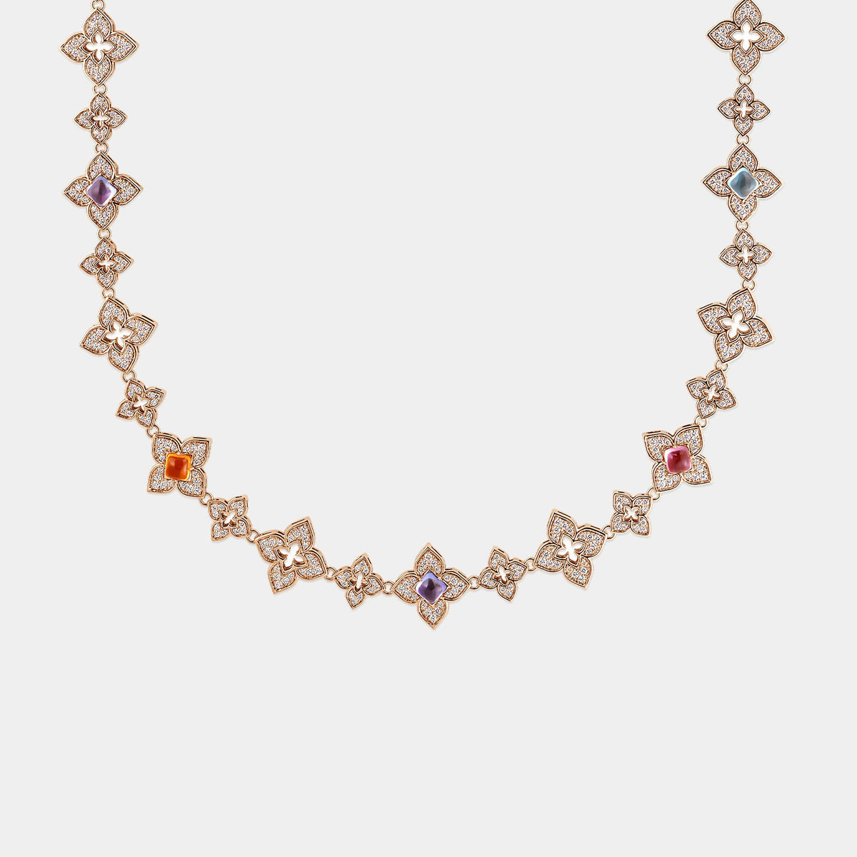 Venetian Princess Carnival Diamond & Mixed Gemstone Long Necklace