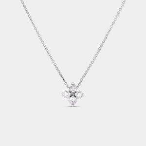 Love in Verona Small Flower Diamond Necklace in White Gold