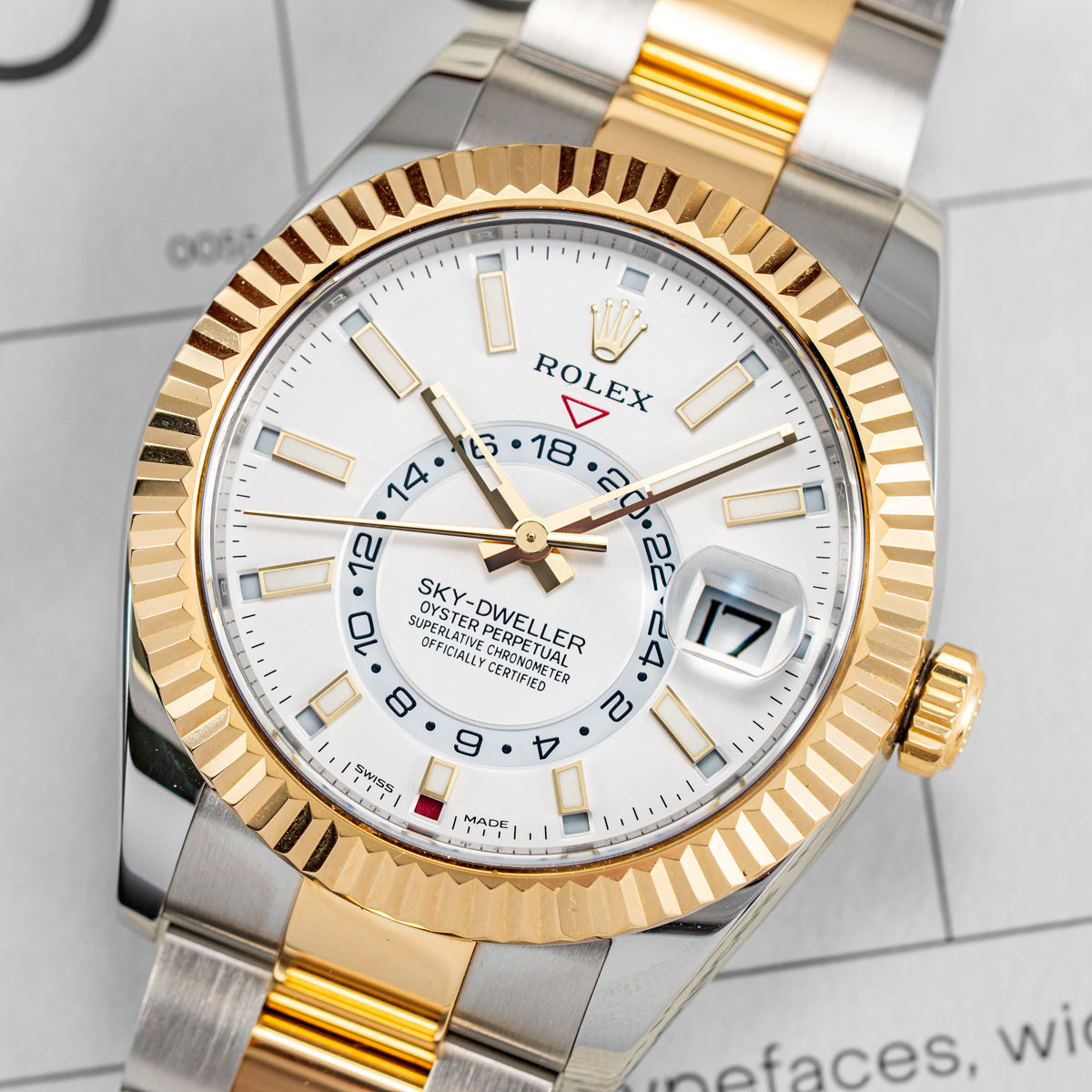 Rolex Sky-Dweller Two-Tone 42mm Silver Dial Oyster Bracelet - 326933