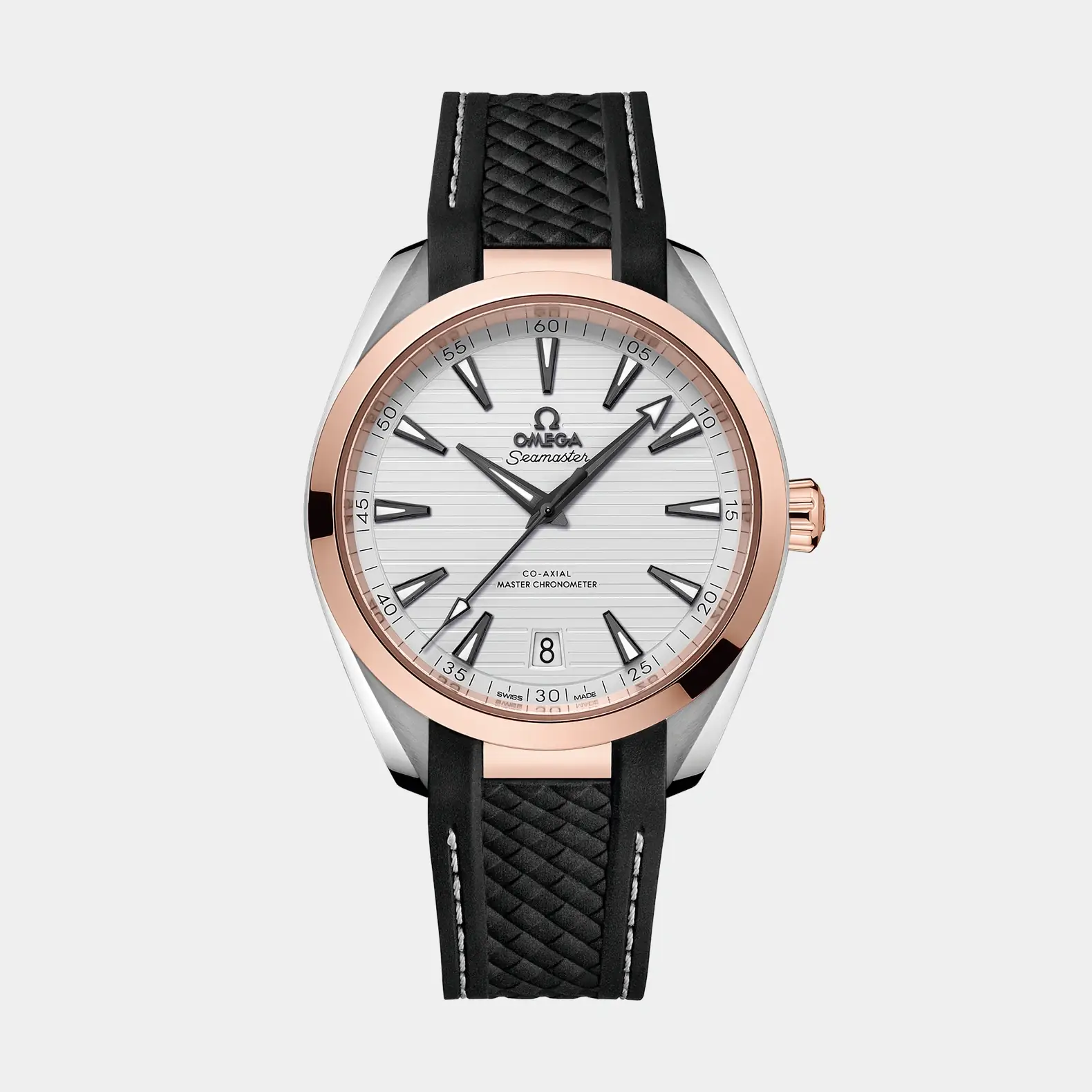 Seamaster Aqua Terra Two-Tone 41mm - Silver Dial on Rubber