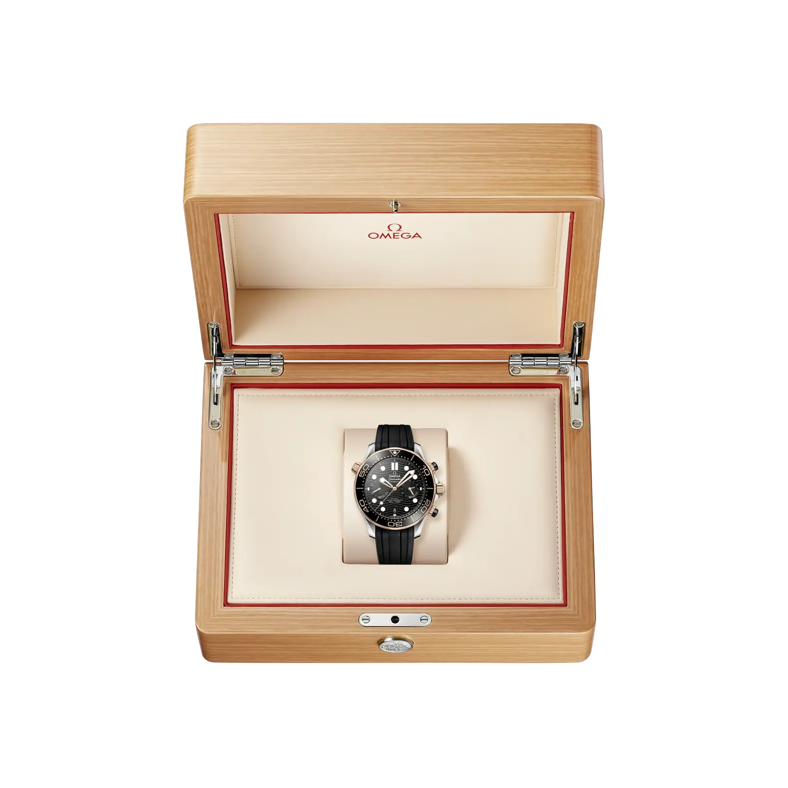 Seamaster Diver 300M Chrono - Sedna Gold Bezel on Rubber Strap