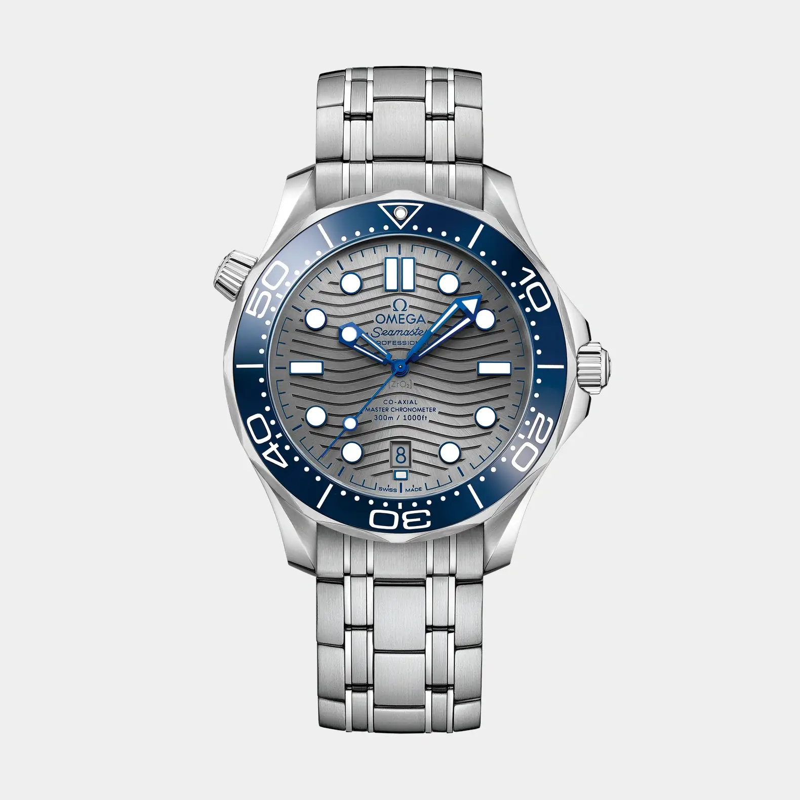 Seamaster Diver 300M 42mm - Blue Bezel Grey Dial on Bracelet