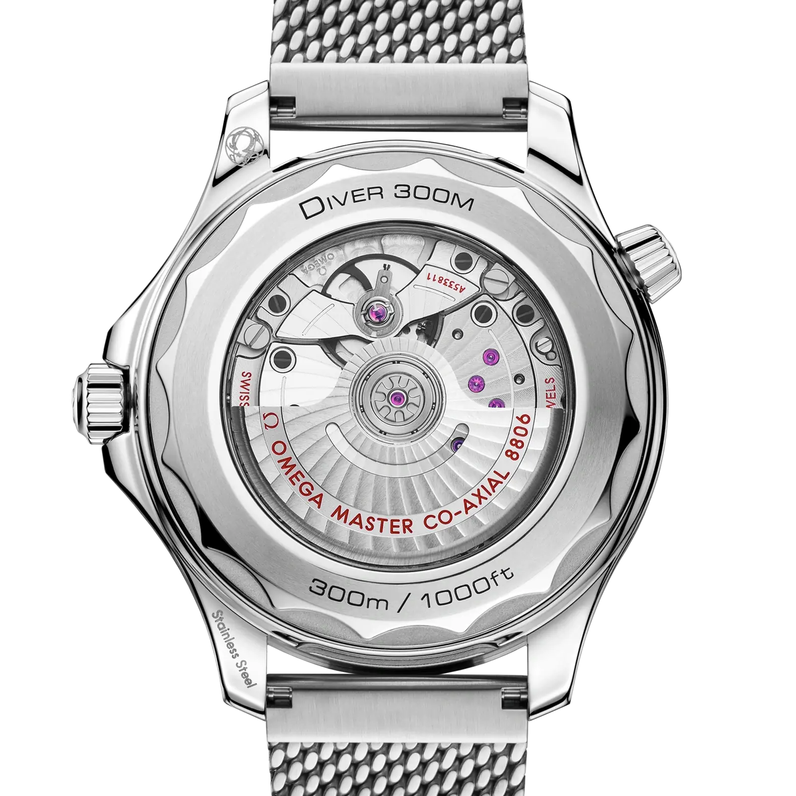 Seamaster Diver 300M - Titanium Bezel Silver Dial on Mesh Bracelet