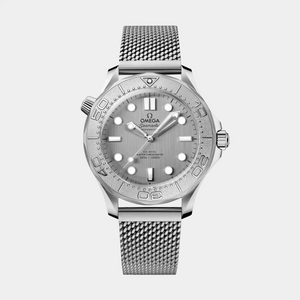 Seamaster Diver 300M - Titanium Bezel Silver Dial on Mesh Bracelet