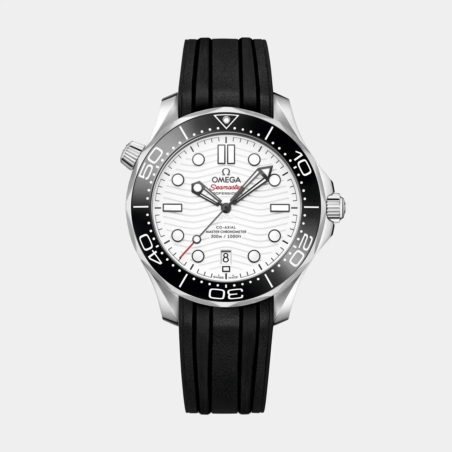 Seamaster Diver 300M 42mm - White Dial on Rubber Strap