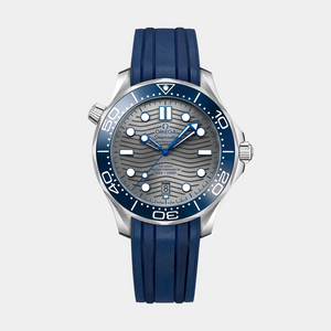 Seamaster Diver 300M - Blue Bezel Grey Dial on Rubber Strap