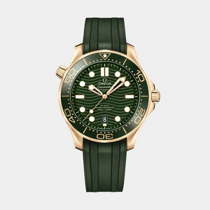 Seamaster Diver 300M Moonshine Gold - Green Dial on Rubber Strap