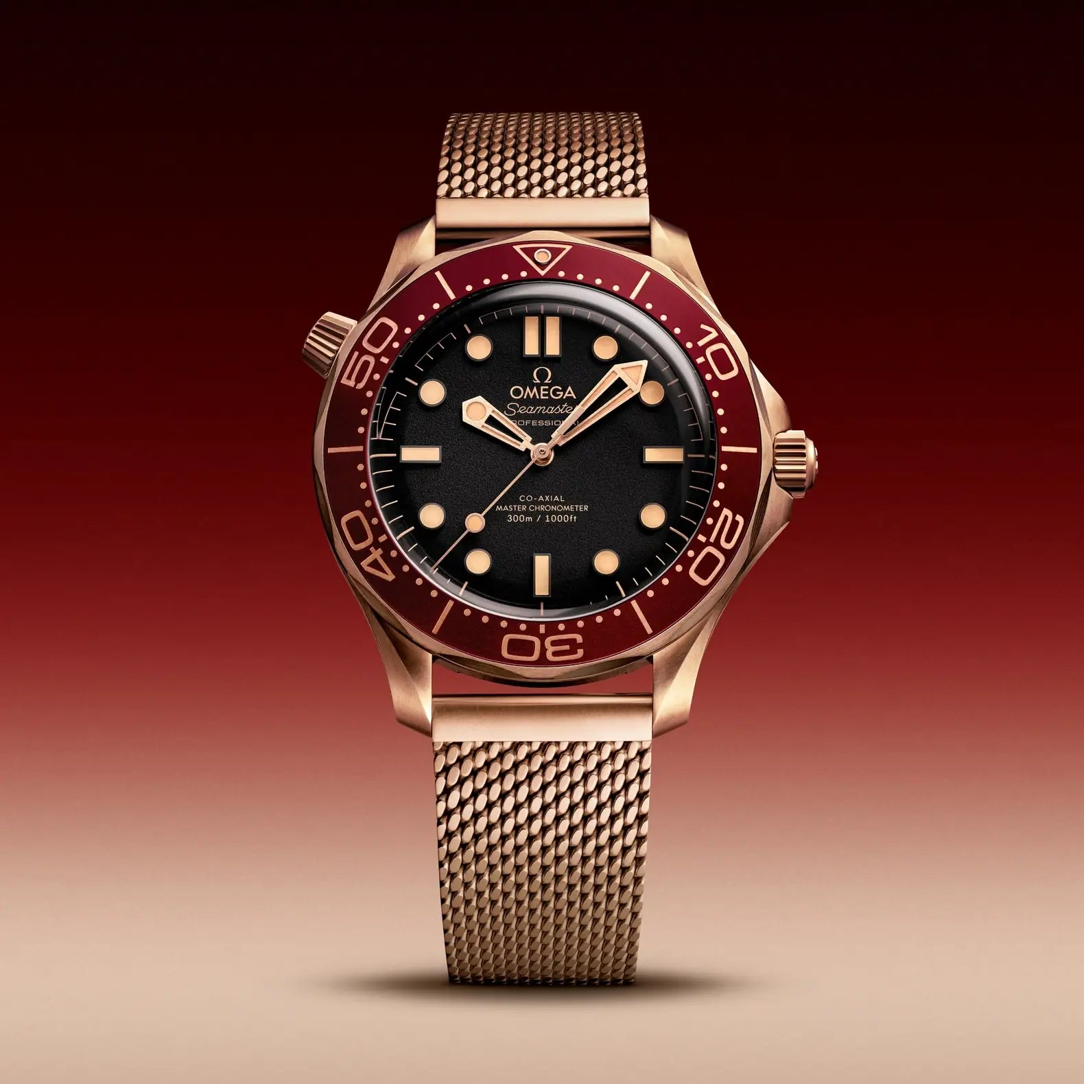 Seamaster Diver 300M Bronze Gold – Black Dial on Mesh Bracelet